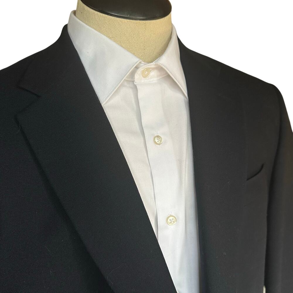 Nicklaus 44R Sport Coat Blazer Navy Wool Poly Gold Buttons Golf